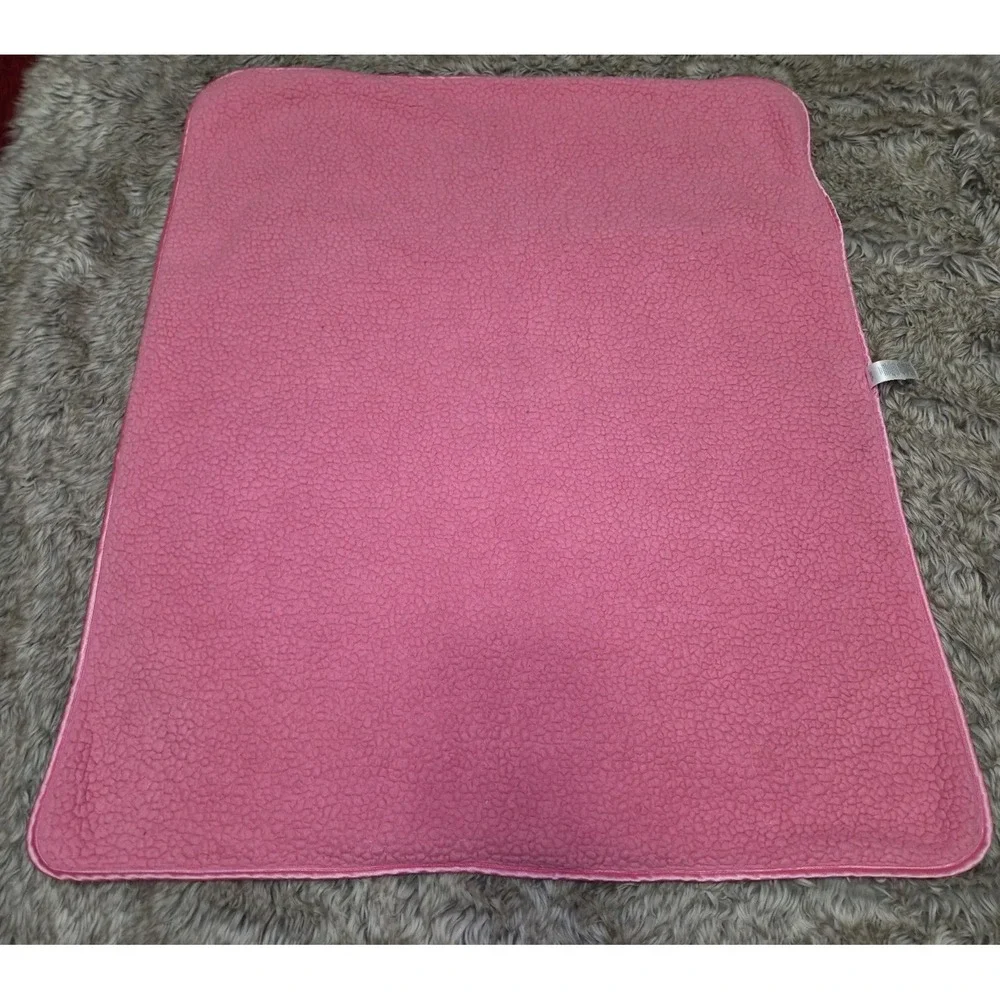 Carter's CHILD of MINE Pink‎ Polka Dot Monkey Baby Blanket Lovey Plush Sherpa